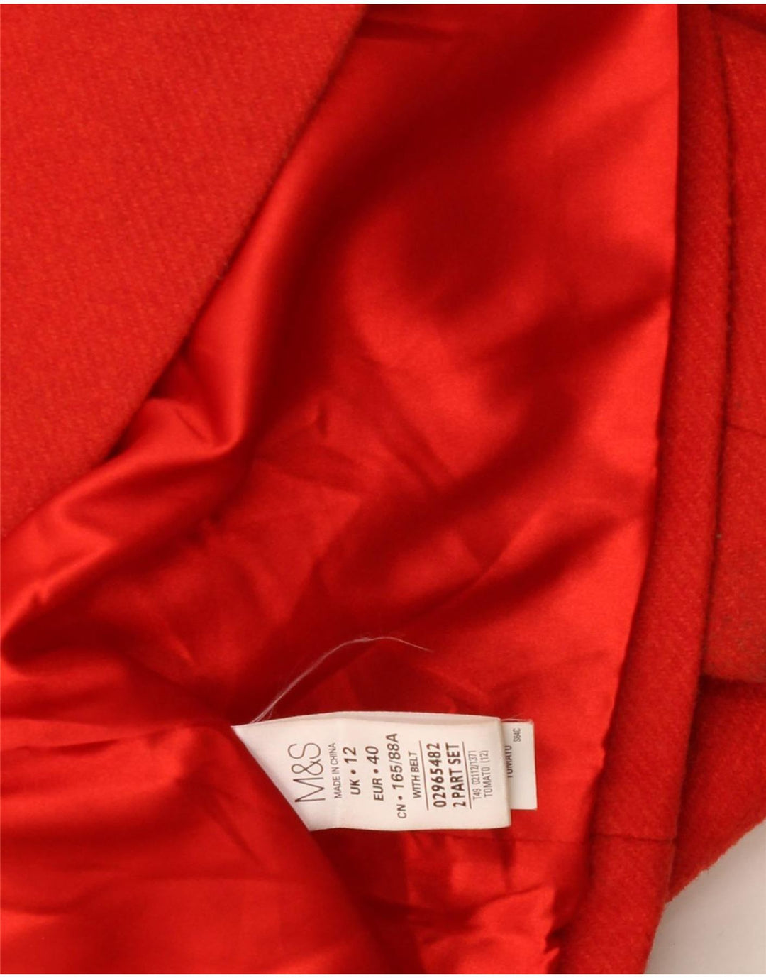 Marks & Spencer Abrigo para mujer Reino Unido 12 Acrílico rojo mediano