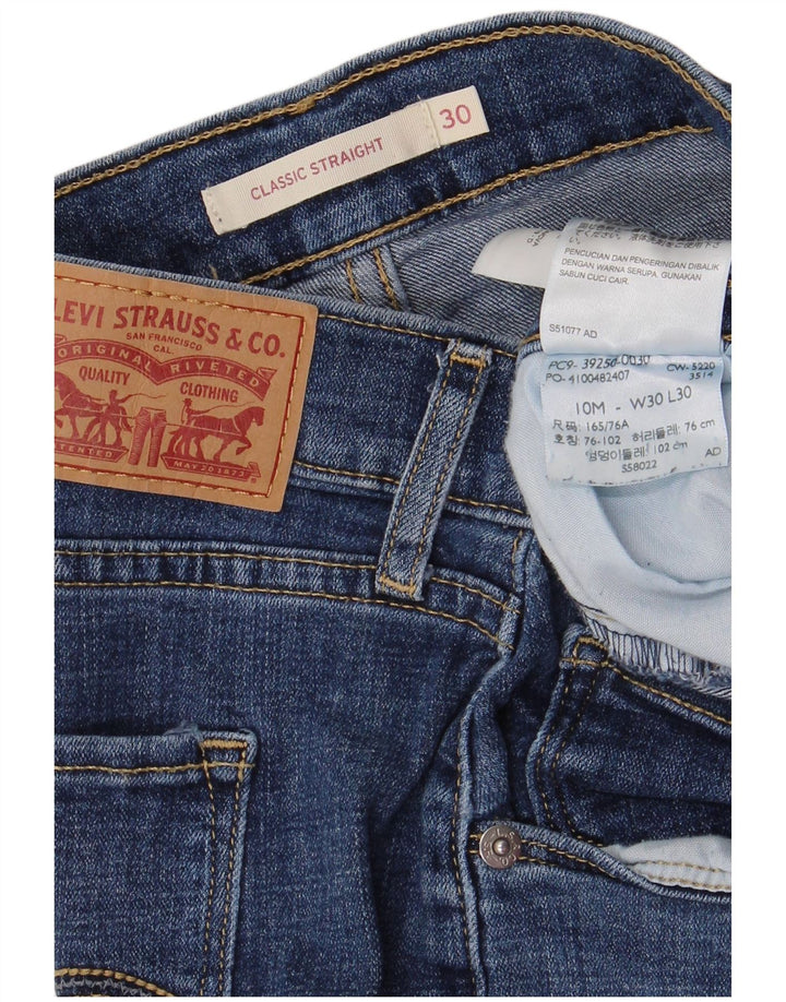 LEVI'S Jeans rectos de ajuste clásico para mujer US 10 Large W30 L30 Azul