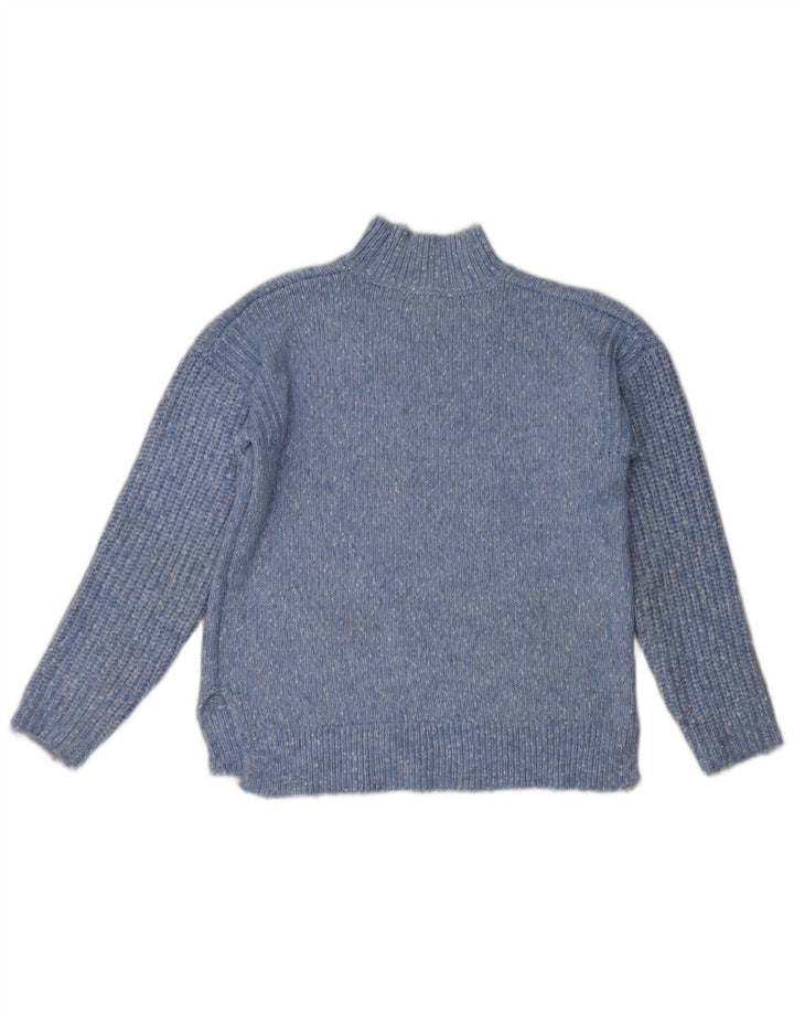 Marks & Spencer Jersey con cuello alto para mujer, talla 44, talla mediana, color azul