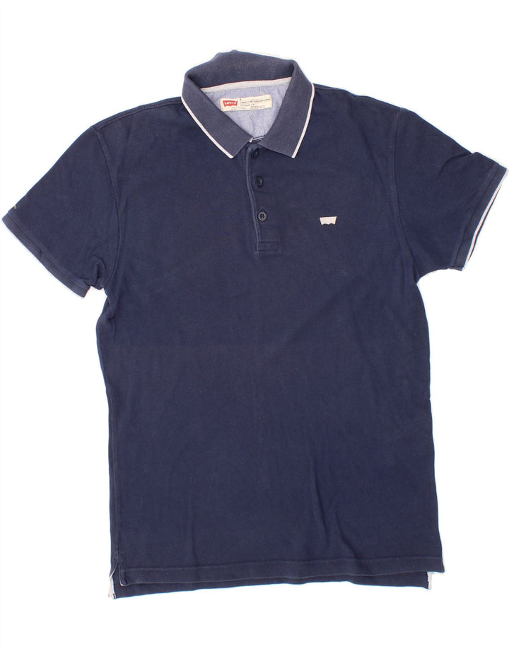 LEVI'S Mens Standard Fit Polo Shirt Medium Navy Blue Cotton Vintage Levi's and Second-Hand Levi's from Messina Hembry 