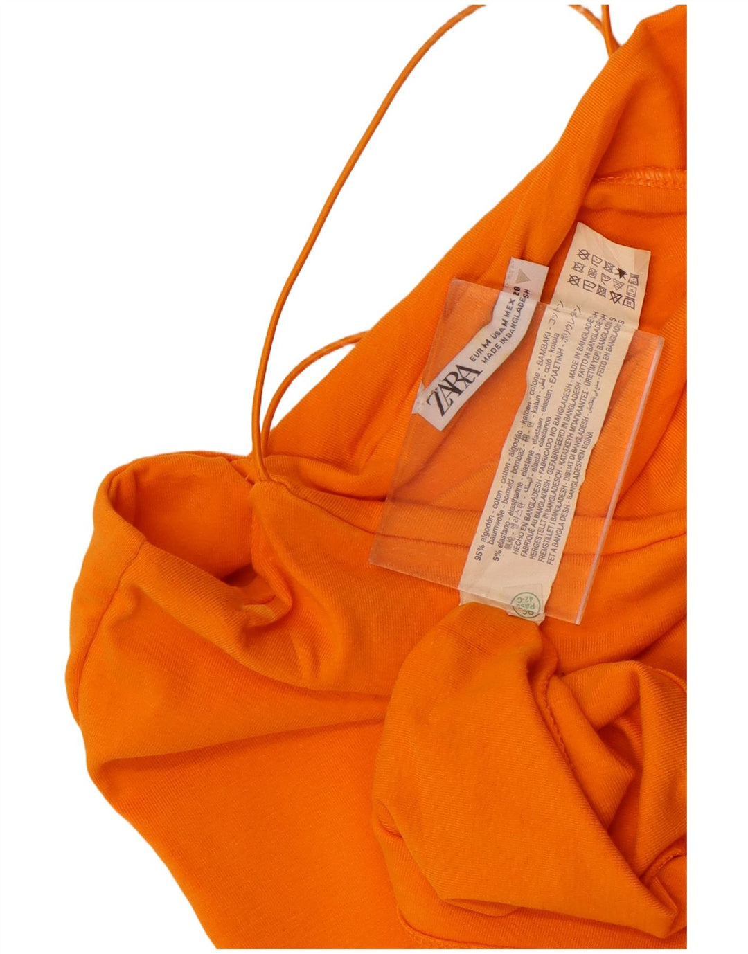 Zara Vestido lencero para mujer UK 42 Algodón naranja mediano