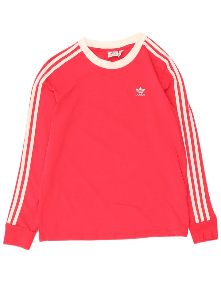 Adidas Camiseta de manga larga para mujer UK 12 Algodón rosa medio