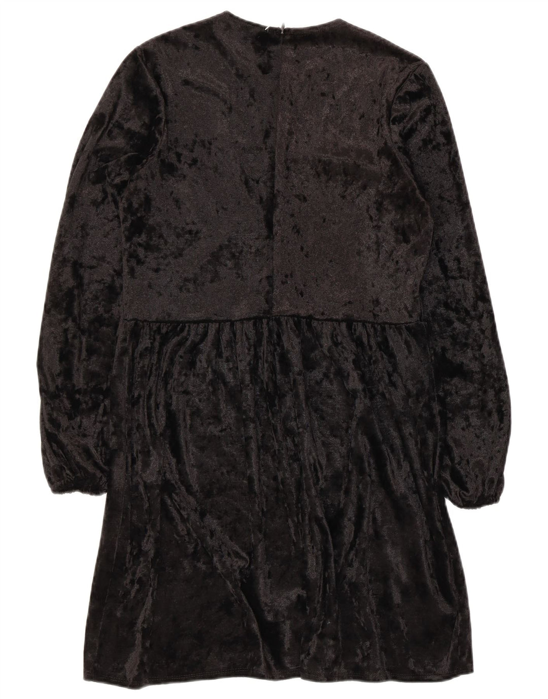 Asos Vestido Acampanado De Manga Larga UK 8 Small Poliéster Negro