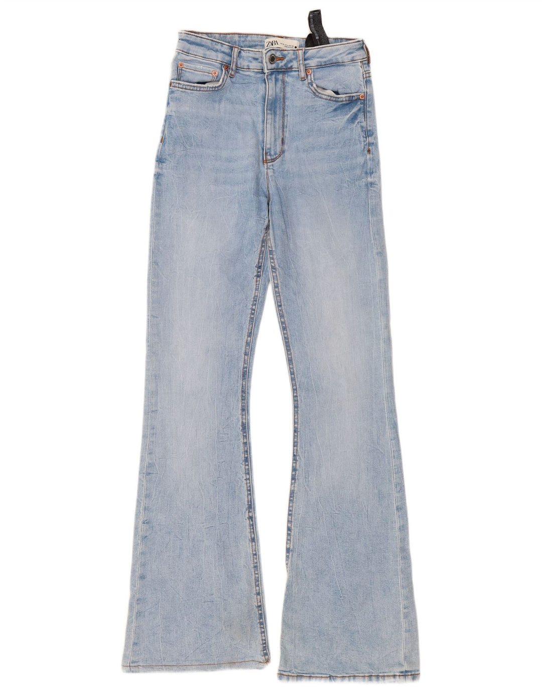 Zara Jeans Acampanados Para Mujer EU 38 Small W28 L33 Algodón Azul