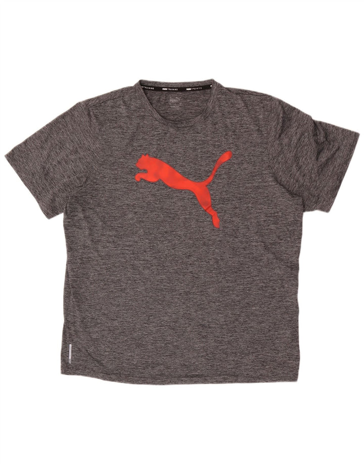 Puma Camiseta gráfica de entrenamiento para hombre Top XL Poliéster moteado gris
