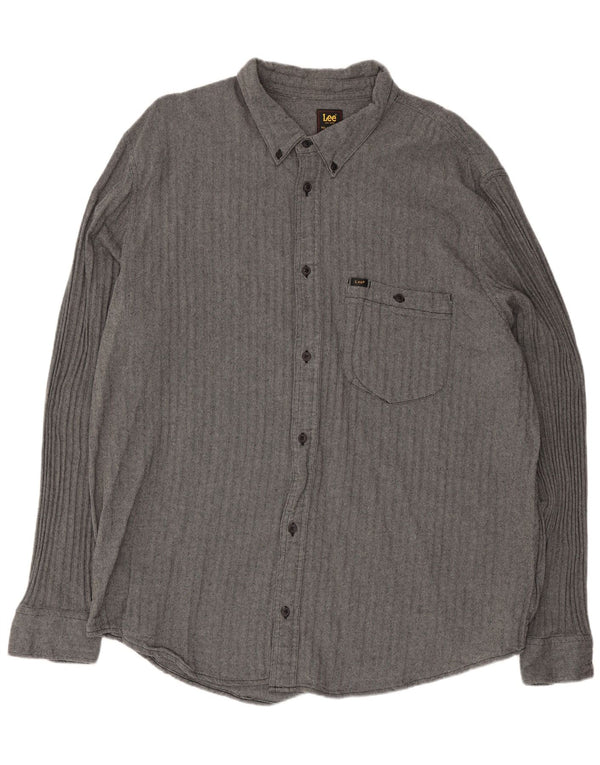 Lee Camisa alta de corte relajado para hombre, talla 2XL, algodón en espiga gris