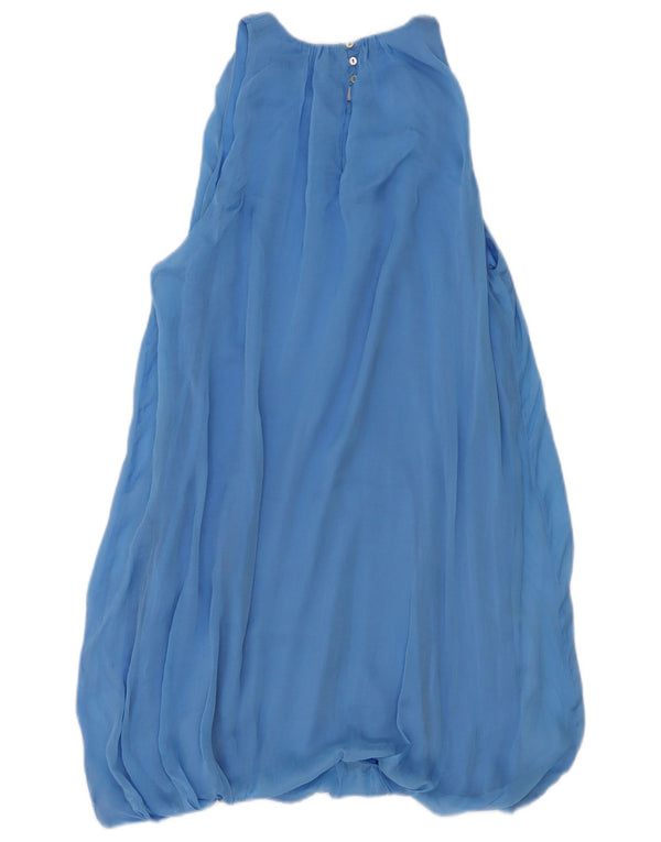 Zara Vestido Burbuja Sin Mangas para Mujer UK 46 Grande Azul Floral