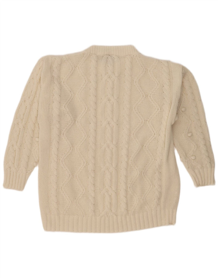 New Fast - Jersey extragrande con cuello redondo para mujer, talla EU 40/42, mediano, blanco