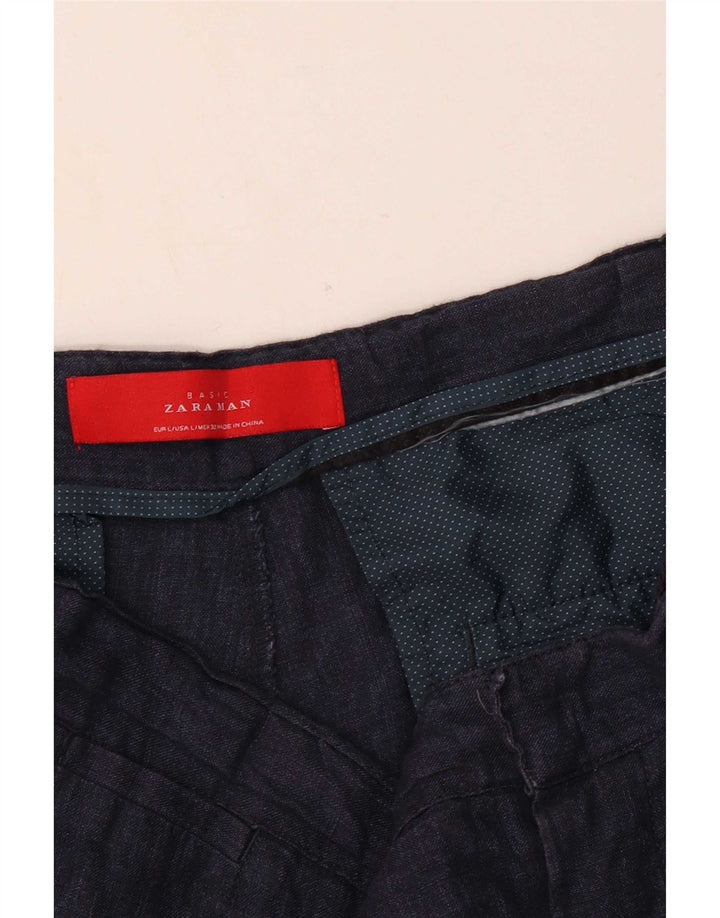 Zara Mens Chino Shorts Grande W34 Azul Marino