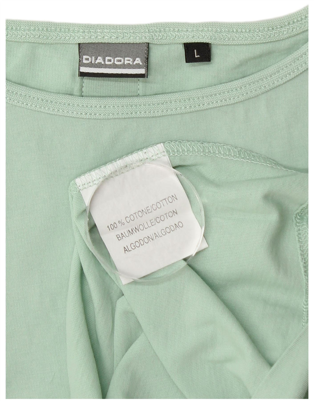 Diadora Cami Top Mujer UK 44 Grande Algodón Turquesa