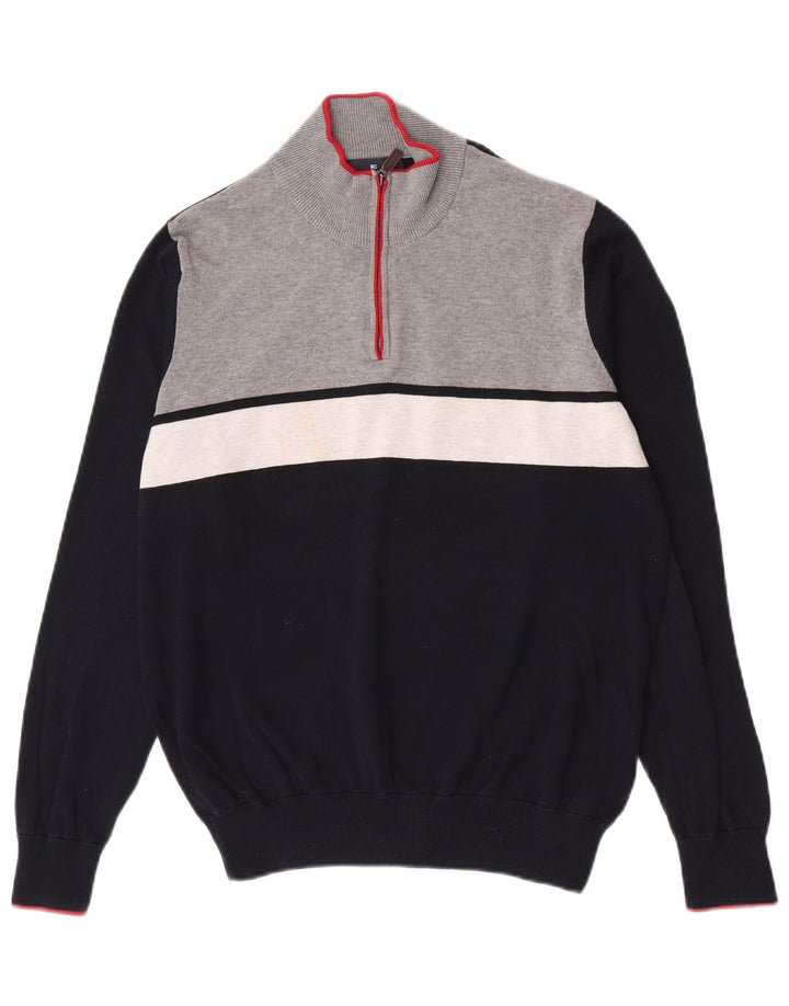 Marks & Spencer Suéter tipo jersey con cuello y cremallera en azul Harbor para hombre Azul marino mediano