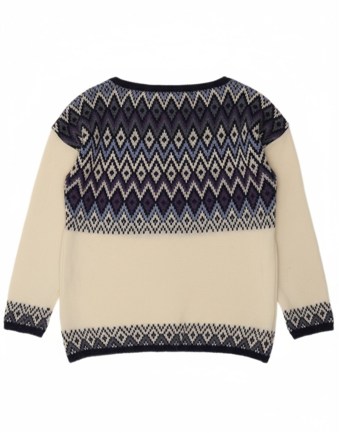 BENETTON Womens Boat Neck Jumper Sweater UK 14 Medium Off White