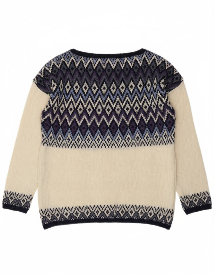 BENETTON Womens Boat Neck Jumper Sweater UK 14 Medium Off White