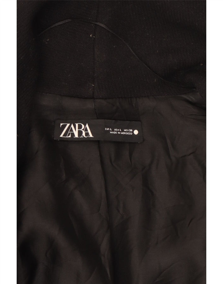 Zara Mujer Abrigo UK 44 Mediano Negro