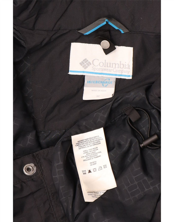 COLUMBIA Chaqueta cortavientos con capucha Omni-Tech para hombre UK 38 Medium Black Nylon