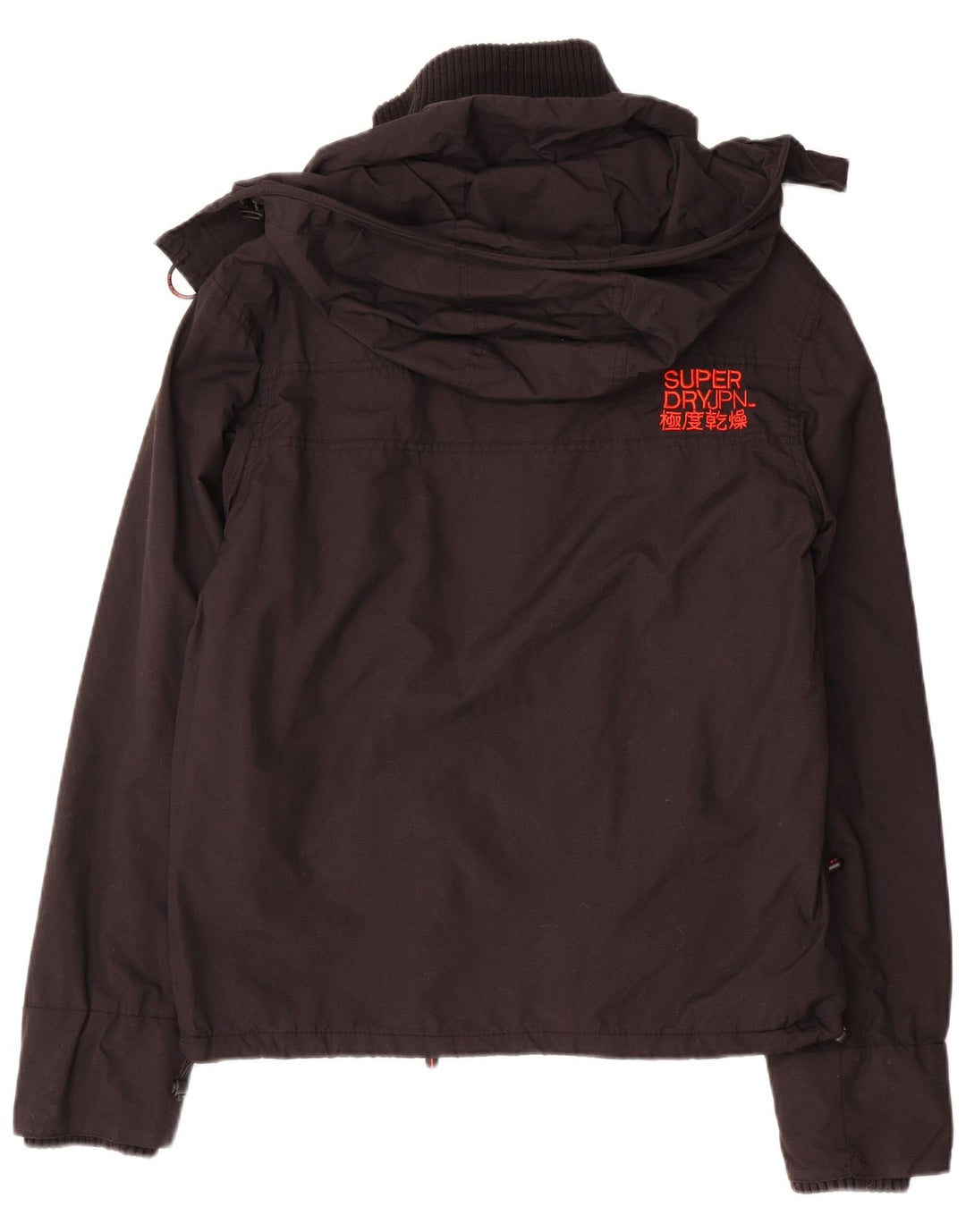 SUPERDRY Chaqueta cortavientos con capucha para hombre UK 44 Medium Black Nylon