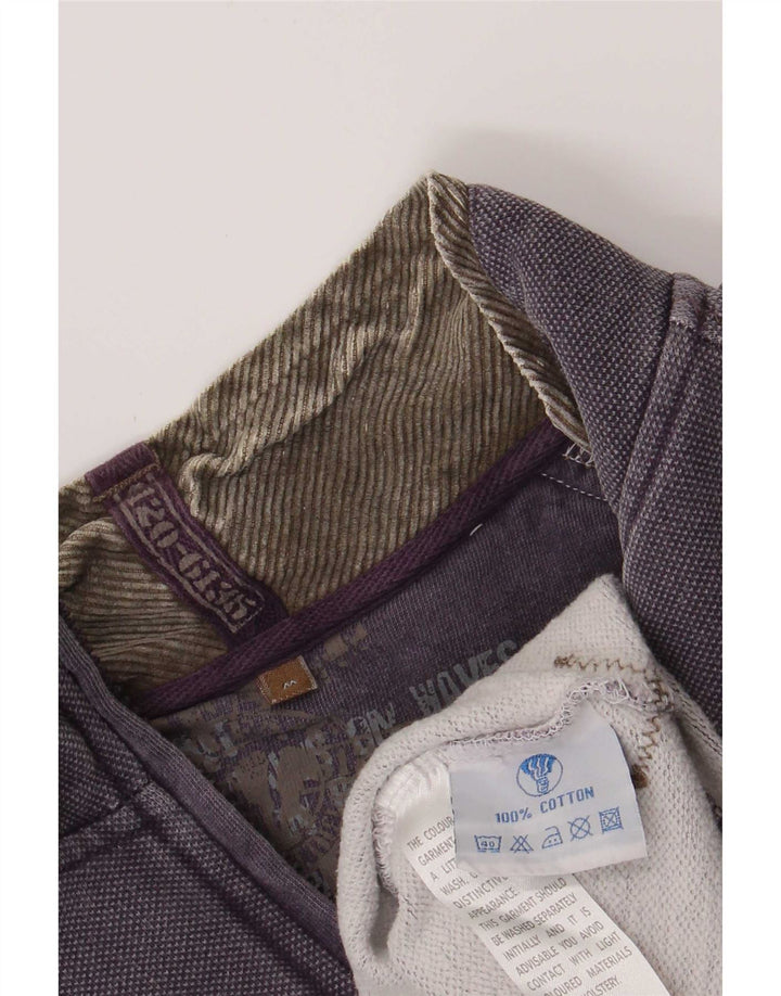 Sudadera con capucha y cuello con cremallera para hombre Fat Face Jersey de algodón morado medio