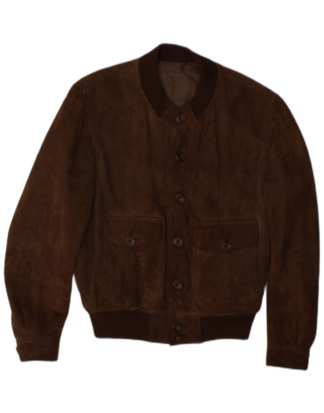 VINTAGE Chaqueta bomber de ante para hombre IT 44 XS Marrón