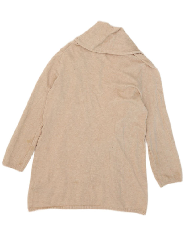 Zara Mujer Jersey Cárdigan Abierto Largo UK 40 XL Viscosa Beige