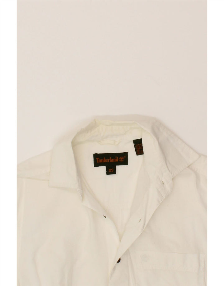 TIMBERLAND Mens Short Sleeve Shirt XS White Cotton Vintage Timberland and Second-Hand Timberland from Messina Hembry 