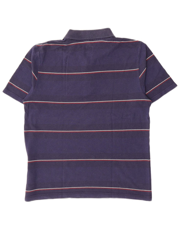 Adidas Polo para hombre grande de algodón a rayas azul marino