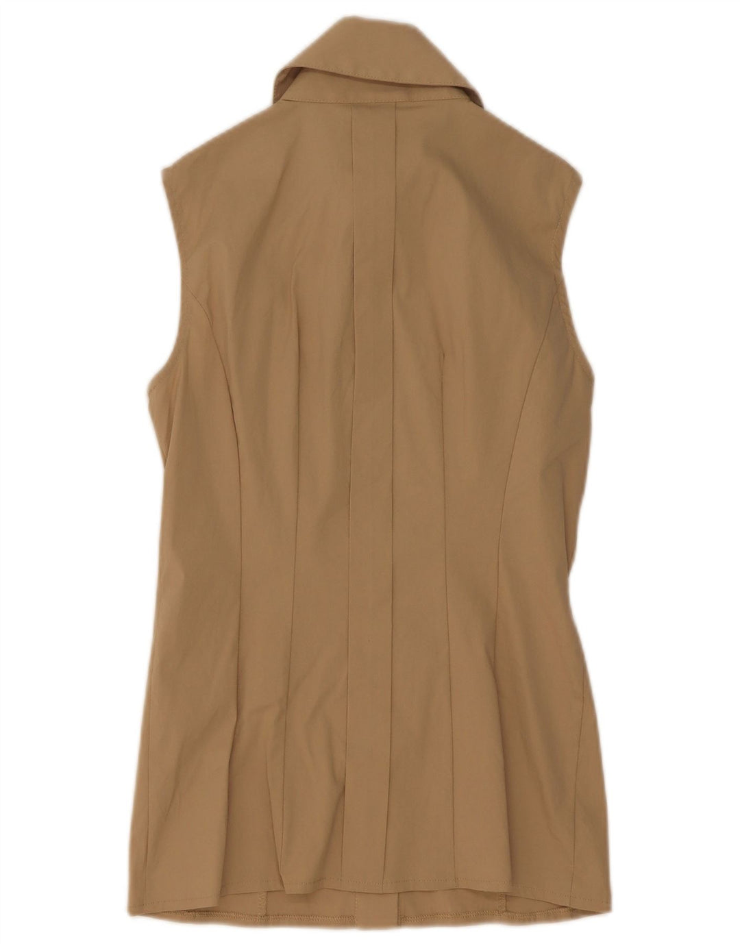 Elisabetta Franchi Blusa camisera con volantes en la parte delantera para mujer IT 42 Beige medio