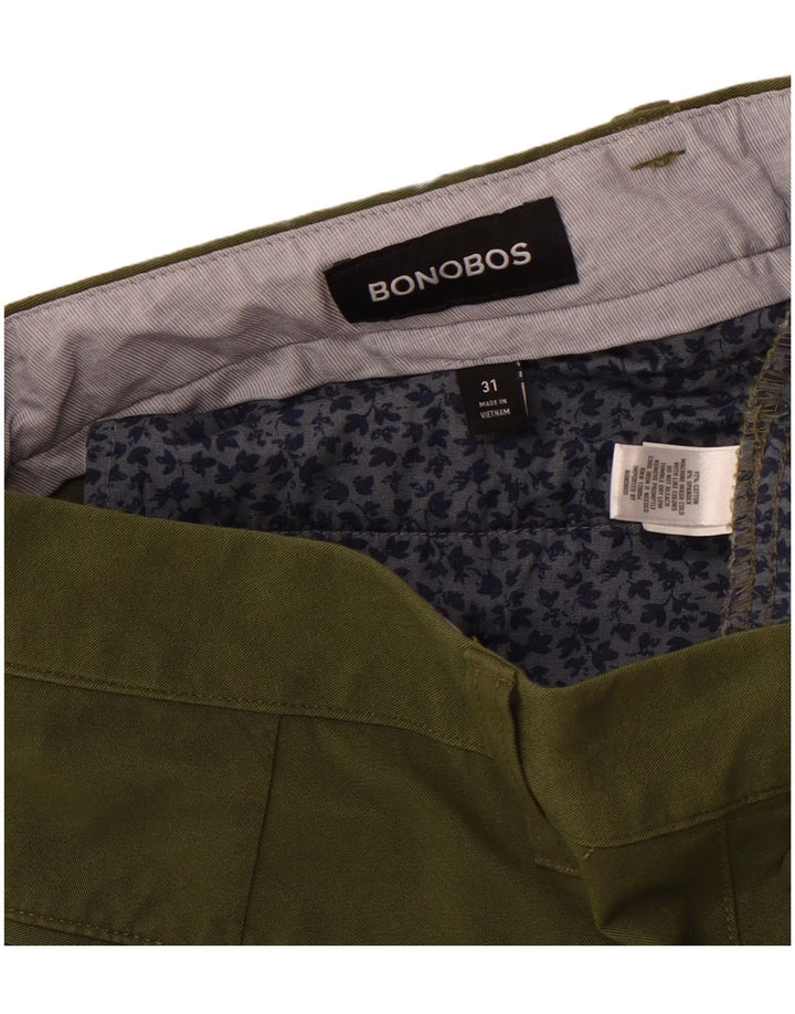 BONOBOS Pantalones cortos chinos para hombre W31 Algodón verde medio
