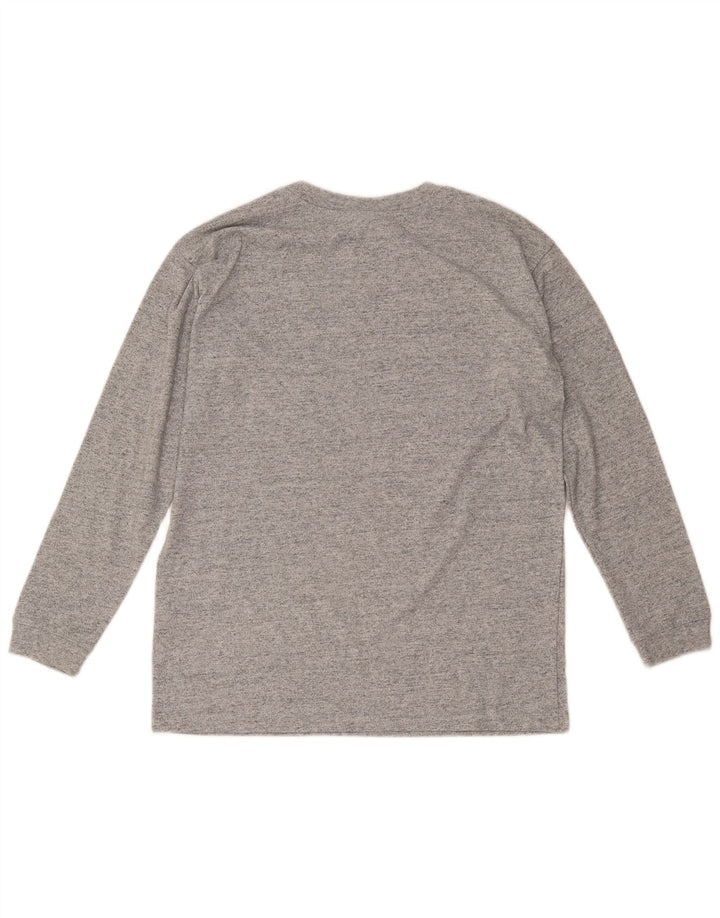 Champion Top gráfico de manga larga para hombre de algodón moteado gris pequeño