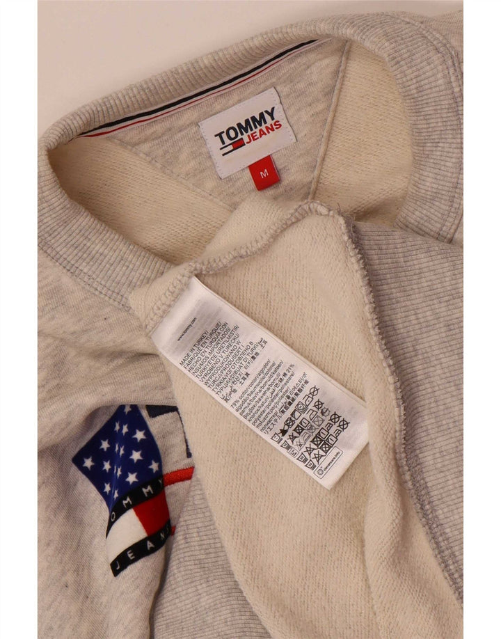 Tommy Hilfiger Hombre Sudadera Gráfica Jersey De Algodón Moteado Gris Medio