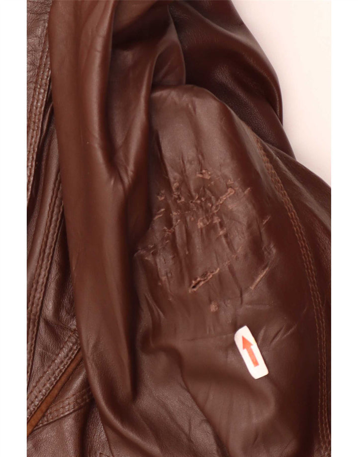 Roger Kent Chaqueta de cuero para hombre Reino Unido 40 Grande Marrón