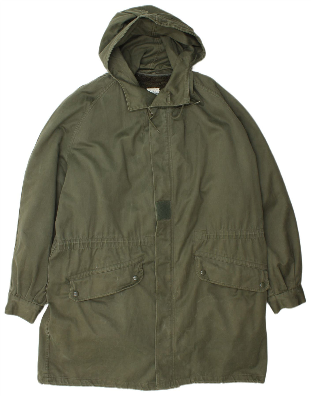 Vintage hombres con capucha Parka chaqueta Reino Unido 40 verde grande