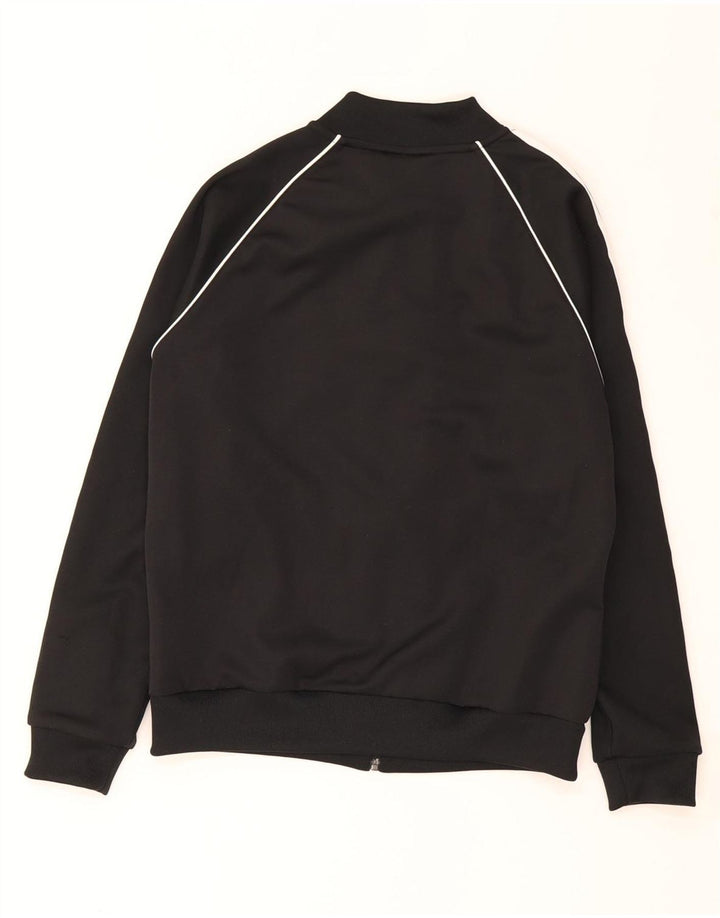 Adidas Mujer Chándal Top Chaqueta UK 12 Mediano Negro Poliéster