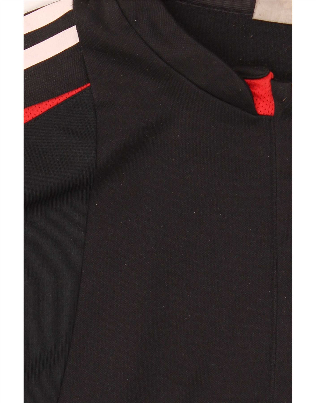 Adidas Hombre Zip Neck Pullover Chándal Top Grande Negro Colorblock
