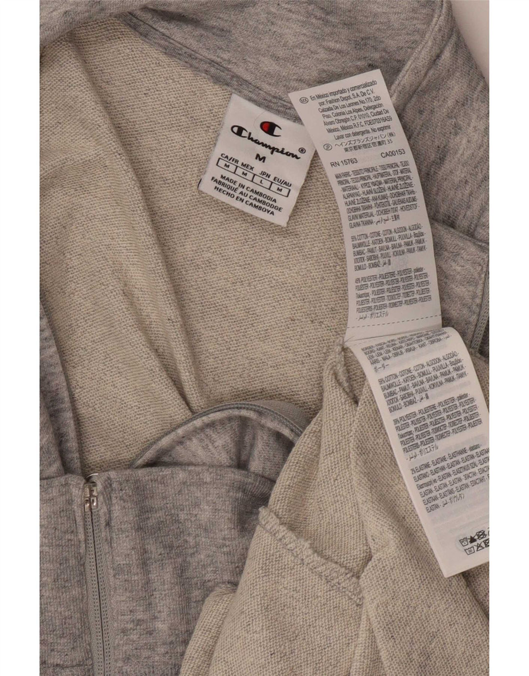 Champion Chaqueta de chándal para hombre de algodón moteado gris medio