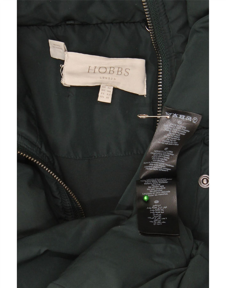 Hobbs Abrigo acolchado con capucha para mujer UK 44 Poliéster verde grande
