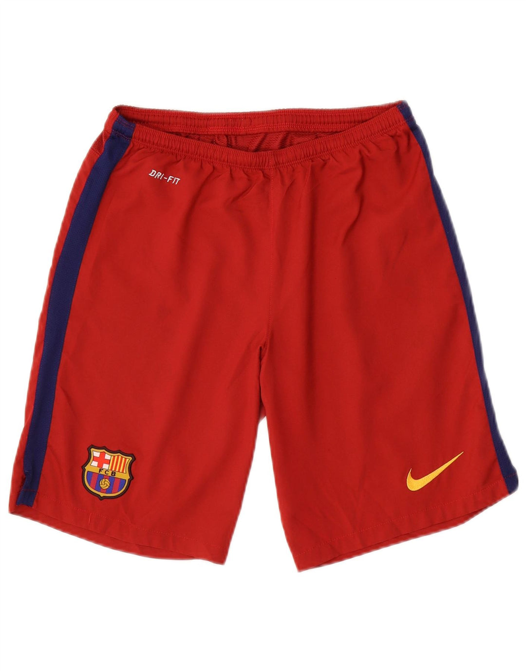Pantalón corto deportivo Nike FCB para hombre, poliéster color block, pequeño, rojo