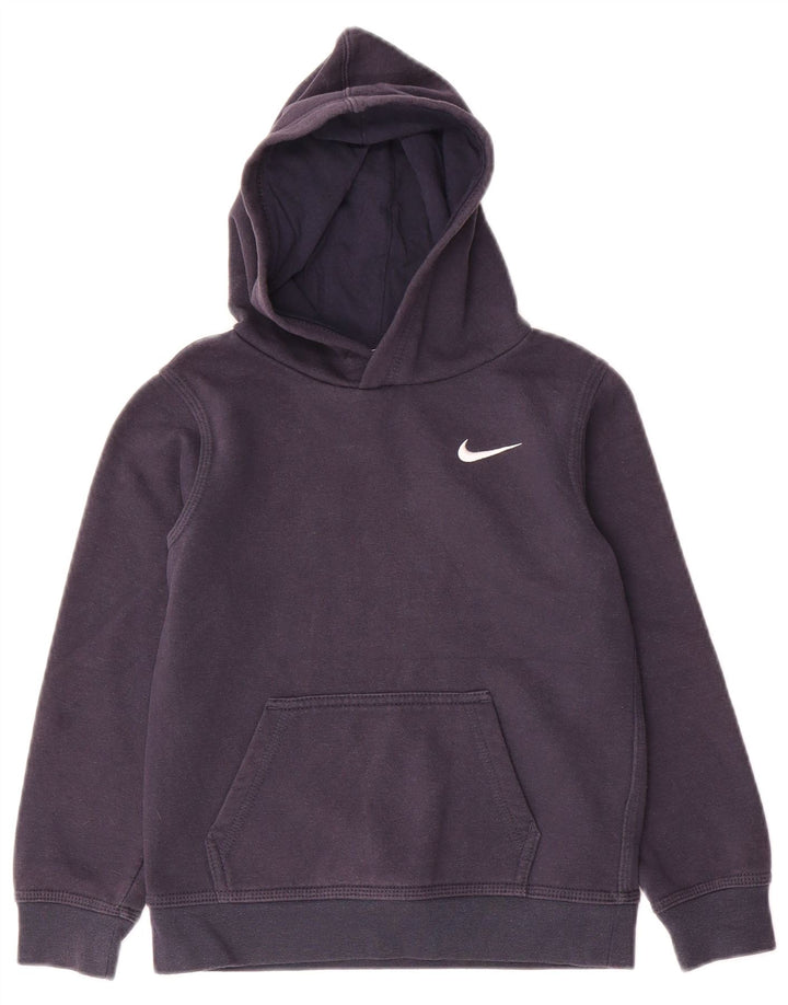 NIKE Sudadera con capucha para niños de 6 a 7 años, talla grande, algodón azul marino
