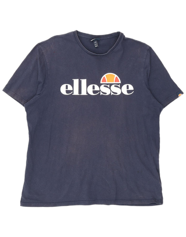 Ellesse Camiseta gráfica para hombre Top 2XL Azul marino Algodón