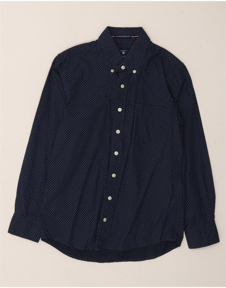 GANT Boys Shirt 9-10 Years Navy Blue Spotted Cotton Vintage Gant and Second-Hand Gant from Messina Hembry 