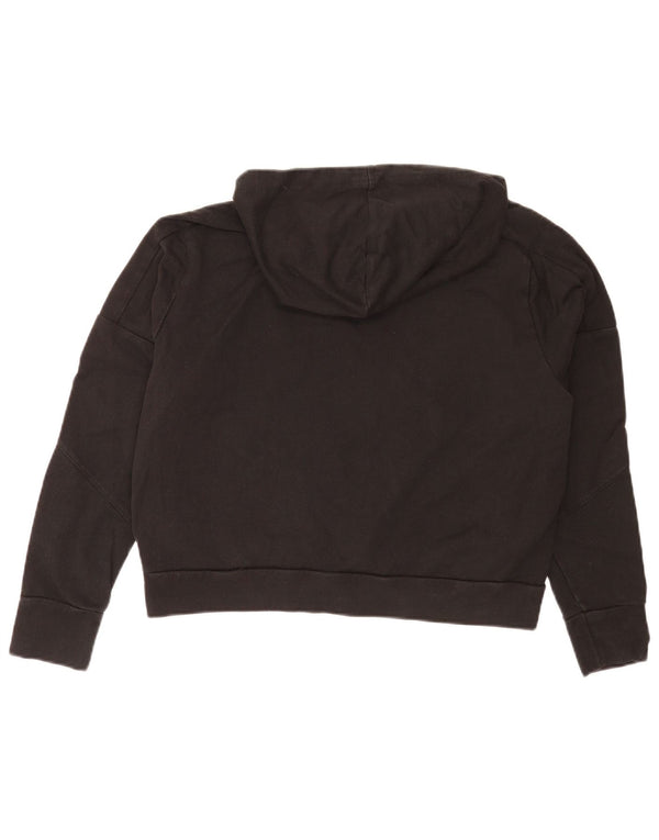 Puma Mujer Crop Graphic Sudadera con capucha Jumper UK 14 Medium Negro Deportes