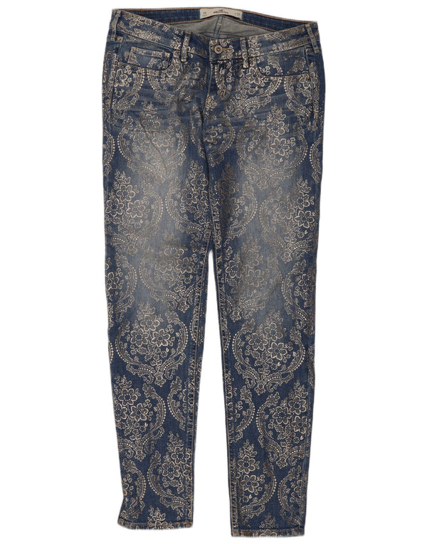 Hollister Jeans Ajustados para Mujer US 7 Medium W28 L33 Algodón Paisley Azul