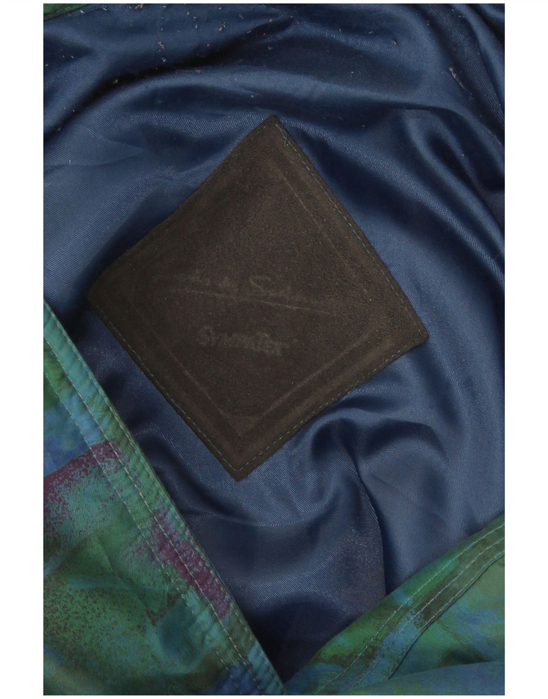 Sympatex Chaqueta acolchada con patrón abstracto para hombre, Reino Unido 40, grande, verde, retro