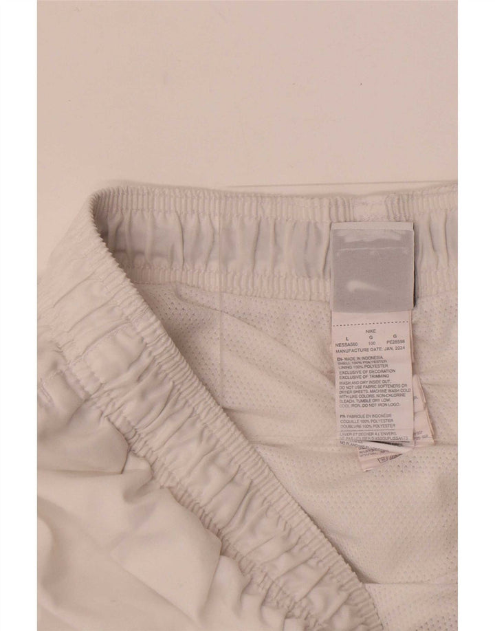 Nike - Pantalones cortos deportivos para hombre, poliéster blanco grande