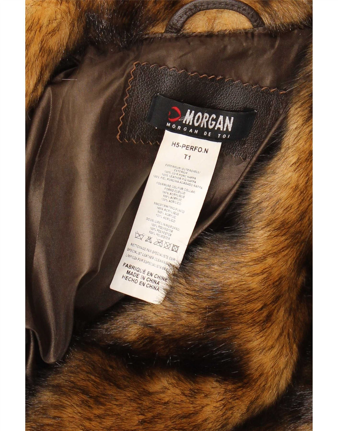 Morgan Chaqueta Motera de Cuero Corta para Mujer UK 10 Small Brown