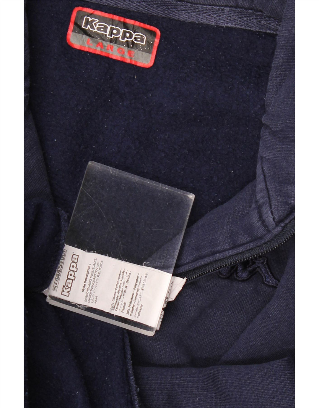 KAPPA Chaqueta de chándal para hombre, talla grande, algodón azul marino