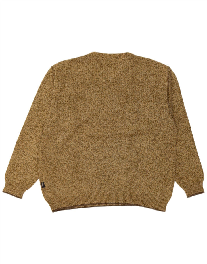 Camel Active - Jersey con cuello en V para hombre, talla grande, algodón moteado de color caqui