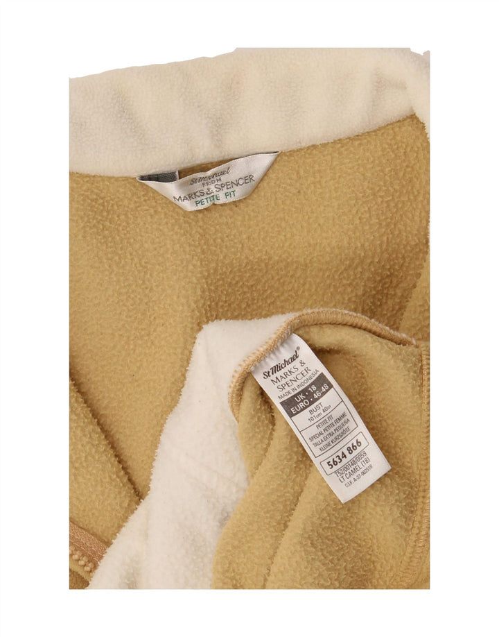 MARKS & SPENCER Womens Petite Fleece Jacket UK 18 XL Yellow Polyester Vintage Marks & Spencer and Second-Hand Marks & Spencer from Messina Hembry 