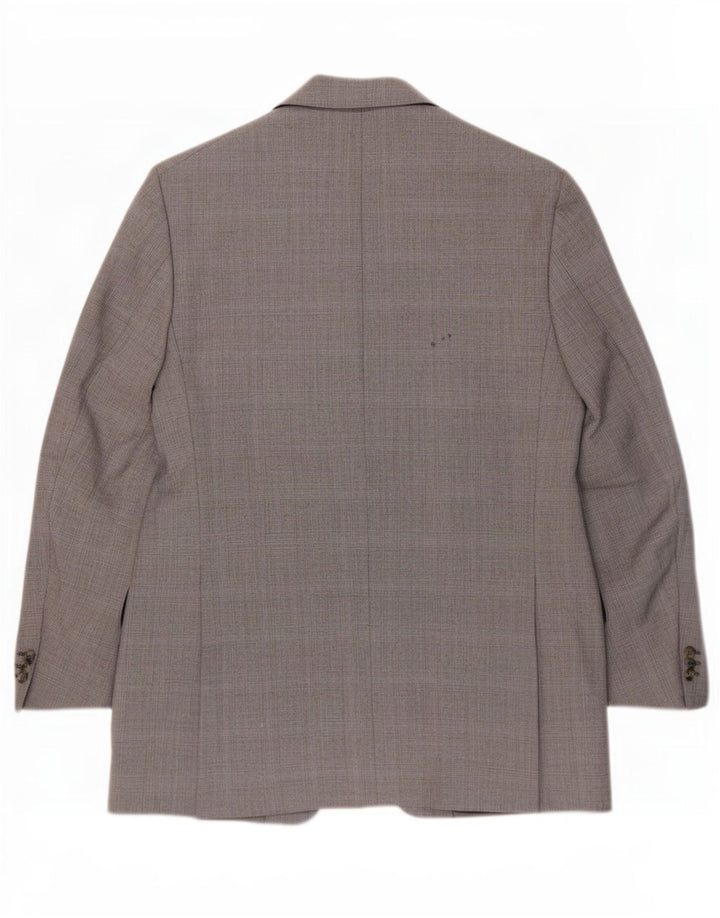 Marks & Spencer Chaqueta tipo blazer de 2 botones para hombre UK 44 XL Lana a cuadros gris