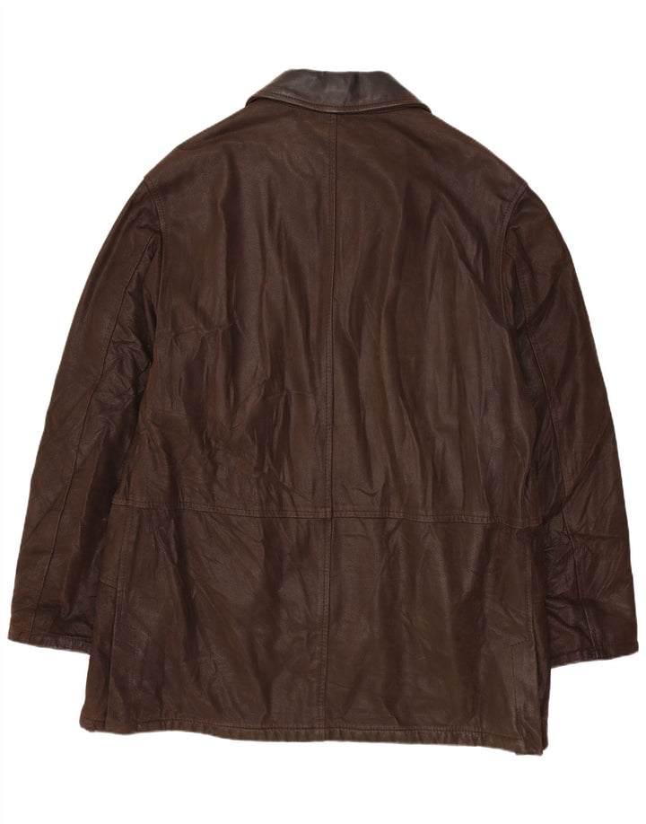 VINTAGE Chaqueta de cuero para hombre IT 52 XL Cuero marrón