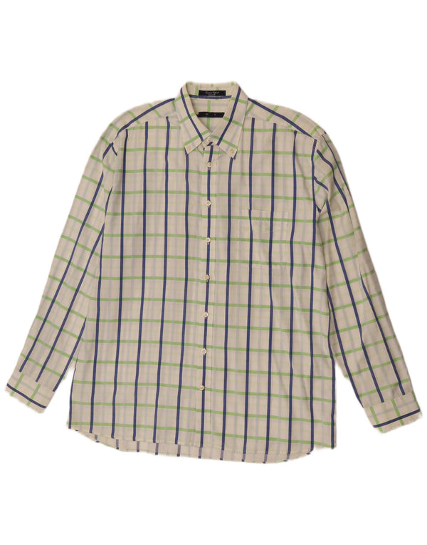 GANT Camisa Regular Fit XL De Algodón A Cuadros Blanco Hombre